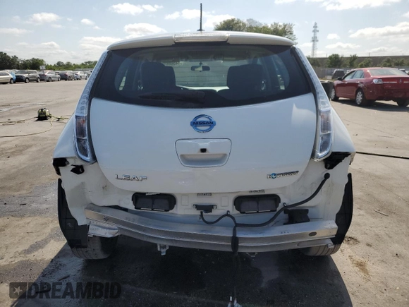 2015 Nissan LEAF S with VIN 1N4AZ0CP8FC314141, listed as a Copart auction lot 54368695 with 53,438 mi miles and Salvage Title. Bid and sale history available at DreamBid. Image 6.