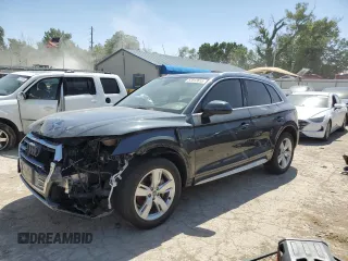 2018 Audi Q5 Premium Plus with VIN WA1BNAFY0J2157489, listed as a Copart auction lot 57812615 with 80,417 mi miles and Salvage title. Bid and sale history available at DreamBid. Image 1.
