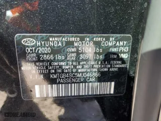 2021 Genesis G80 2.5T with VIN KMTGB4SC5MU046866, listed as a Copart auction lot 76997434 with 68,111 mi miles and Salvage Title. Bid and sale history available at carsss.com. Image 13.