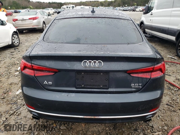 2018 Audi A5 Sportback Premium Plus with VIN WAUBNCF53JA009993, listed as a Copart auction lot 43005983 with 55,074 mi miles. Bid and sale history available at carsss.com. Image 6.