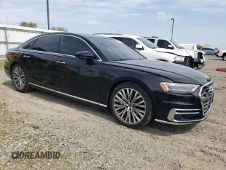2021 Audi A8 with VIN WAU8DAF80MN027280, listed as a Copart auction lot 50757015 with 47,181 mi miles and Salvage Title. Bid and sale history available at carsss.com. Image 4.