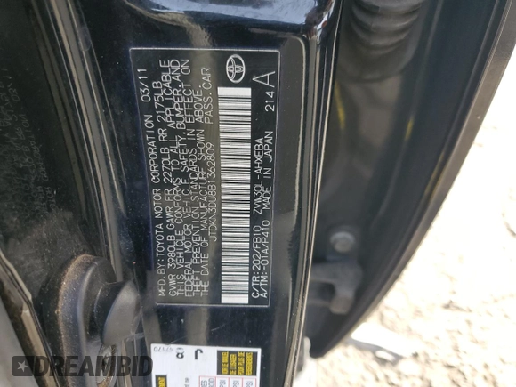 2011 Toyota Prius I with VIN JTDKN3DU8B1362809, listed as a Copart auction lot 79081084 with 246,143 mi miles and Clean Title. Bid and sale history available at DreamBid. Image 12.