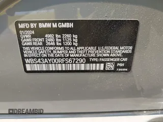 2024 BMW M3 Competition xDrive with VIN WBS43AY00RFS67290, listed as a IAAI auction lot 42329346 with 10,792 mi miles and . Bid and sale history available at DreamBid. Image 9.