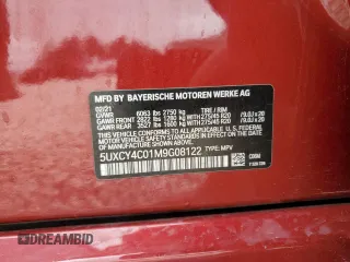 2021 BMW X6 sDrive40i z VIN 5UXCY4C01M9G08122, wystawiony jako Copart lot #44947865 z przebiegiem 90 011 mil mil oraz Szkody całkowita. Historia ofert i sprzedaży dostępna na DreamBid. Obrazek 15.