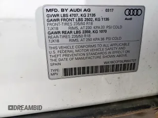 2018 Audi Q3 Premium z VIN WA1BCCFSXJR002727, wystawiony jako Copart lot #56356255 z przebiegiem 45 092 mil mil oraz Szkoda całkowita • Salvage title. Historia ofert i sprzedaży dostępna na DreamBid. Obrazek 13.