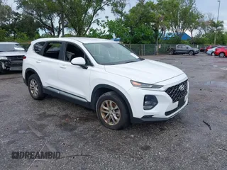 2019 Hyundai Santa Fe SE with VIN 5NMS23ADXKH038506, listed as a IAAI auction lot 42407399 with 54,540 mi miles and . Bid and sale history available at DreamBid. Image 1.