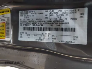 2021 Ford Ranger XL с VIN 1FTER1FH1MLD84759, выставлен на аукционе IAAI как лот 42043263 с пробегом 8 874 миль миль и . История ставок и продаж доступна на DreamBid. Изображение 9.