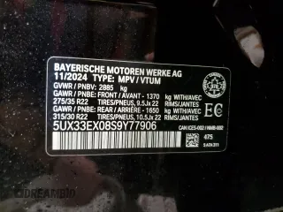 2025 BMW X6 xDrive40i z VIN 5UX33EX08S9Y77906, wystawiony jako Copart lot #53037505 z przebiegiem 2 923 mil mil oraz Czysty tytuł • Clean title. Historia ofert i sprzedaży dostępna na DreamBid. Obrazek 13.