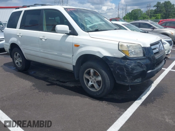 2007 Honda Pilot EX-L z VIN 5FNYF18627B024506, wystawiony jako IAAI lot #42220694 z przebiegiem 258 535 mil mil oraz . Historia ofert i sprzedaży dostępna na DreamBid. Obrazek 1.