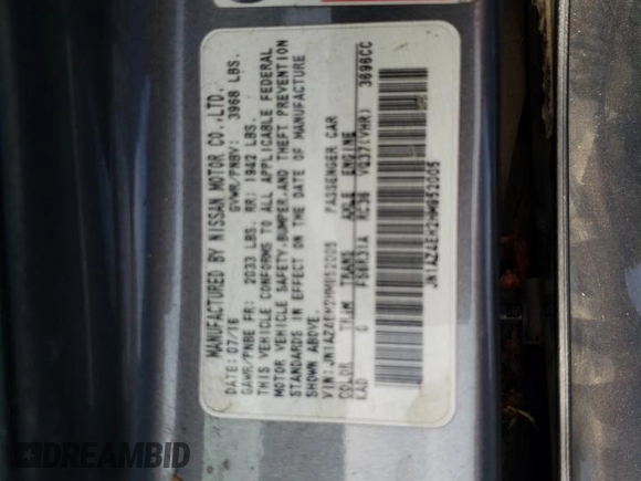 2017 Nissan 370Z Touring with VIN JN1AZ4EH2HM952005, listed as a Copart auction lot 75882754 with 0 mi miles and Salvage Title. Bid and sale history available at carsss.com. Image 12.