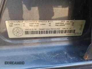 2007 Volkswagen Jetta с VIN 3VWRF31K27M201393, выставлен на аукционе Copart как лот 54317795 с пробегом 235 343 миль миль и Списание • Salvage title. История ставок и продаж доступна на DreamBid. Изображение 12.