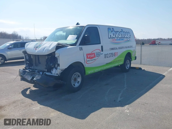 2023 Chevrolet Express Cargo with VIN 1GCWGAFPXP1258949, listed as a IAAI auction lot 41790627 with 23,518 mi miles and . Bid and sale history available at DreamBid. Image 2.