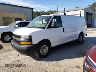 2019 Chevrolet Express Cargo with VIN 1GCWGAFP8K1237252, listed as a Copart auction lot 46434275 with 145,326 mi miles and Clean title. Bid and sale history available at DreamBid. Image 1.