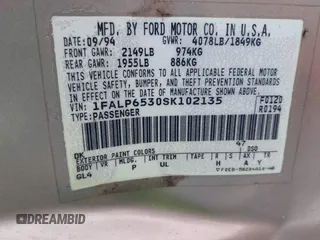 1995 Ford Contour LX with VIN 1FALP6530SK102135, listed as a IAAI auction lot 42103390 with 108,513 mi miles and . Bid and sale history available at DreamBid. Image 9.