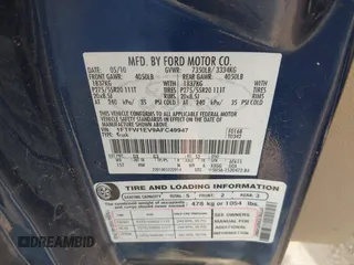 2010 Ford F-150 XL с VIN 1FTFW1EV9AFC49947, выставлен на аукционе IAAI как лот 42655807 с пробегом 255 358 миль миль и . История ставок и продаж доступна на DreamBid. Изображение 9.