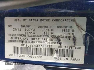 2012 Mazda 3 i Touring с VIN JM1BL1V74C1628735, выставлен на аукционе IAAI как лот 42681703 с пробегом 147 758 миль миль и . История ставок и продаж доступна на DreamBid. Изображение 9.