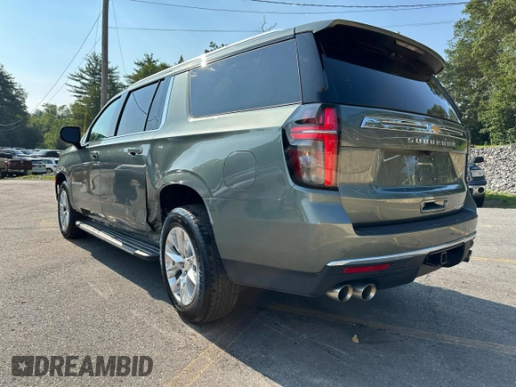 2023 Chevrolet Suburban Premier with VIN 1GNSCFKD0PR550962, listed as a Copart auction lot 63825105 with 24,722 mi miles and Salvage title. Bid and sale history available at DreamBid. Image 2.