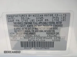 2016 Nissan Versa S с VIN 3N1CN7AP4GL899822, выставлен на аукционе IAAI как лот 42462612 с пробегом 97 896 миль миль и . История ставок и продаж доступна на DreamBid. Изображение 9.