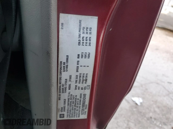 2006 GMC Canyon z VIN 1GTDS198968242449, wystawiony jako Copart lot #41538915 z przebiegiem 172 505 mil mil oraz Szkoda całkowita • Salvage title. Historia ofert i sprzedaży dostępna na DreamBid. Obrazek 12.