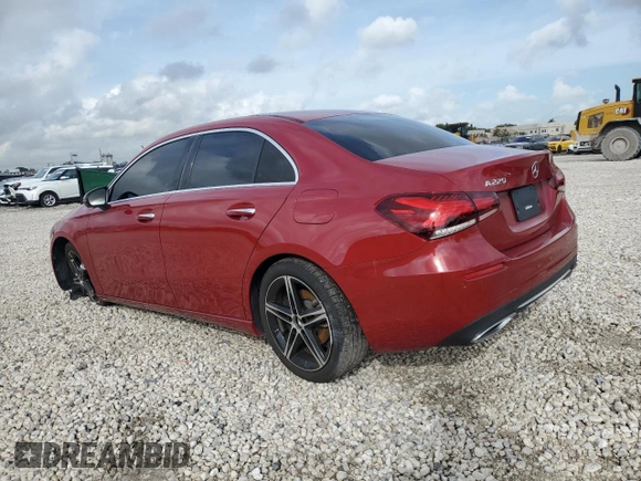 2022 Mercedes-Benz A 220 with VIN W1K3G4EB7NJ340943, listed as a Copart auction lot 86741384 with 35,707 mi miles and Salvage Title. Bid and sale history available at DreamBid. Image 2.