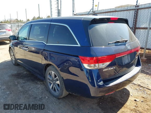 2016 Honda Odyssey Touring Elite with VIN 5FNRL5H92GB018400, listed as a IAAI auction lot 41786969 with 155,610 mi miles. Bid and sale history available at carsss.com. Image 3.