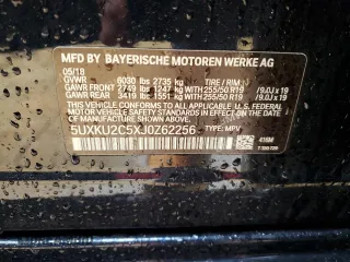 2018 BMW X6 xDrive35i z VIN 5UXKU2C5XJ0Z62256, wystawiony jako Copart lot #84630984 z przebiegiem 57 267 mil mil oraz Szkody całkowita. Historia ofert i sprzedaży dostępna na DreamBid. Obrazek 14.