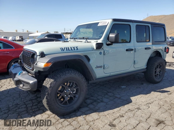 2024 Jeep Wrangler Sport S with VIN 1C4RJXN63RW142251, listed as a Copart auction lot 57103095 with 30,111 mi miles and Salvage title. Bid and sale history available at DreamBid. Image 1.