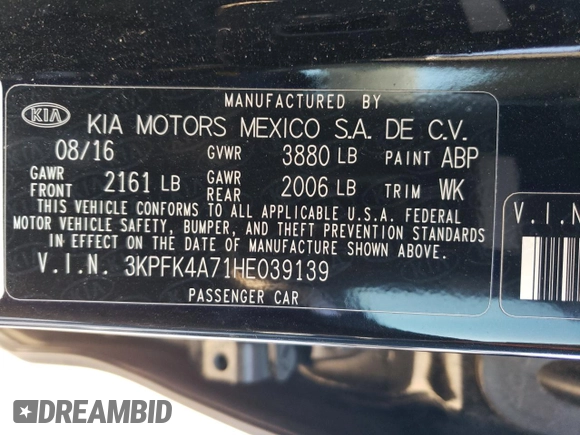 2017 Kia Forte LX with VIN 3KPFK4A71HE039139, listed as a Copart auction lot 47027835 with 43,447 mi miles and Salvage Title. Bid and sale history available at carsss.com. Image 13.
