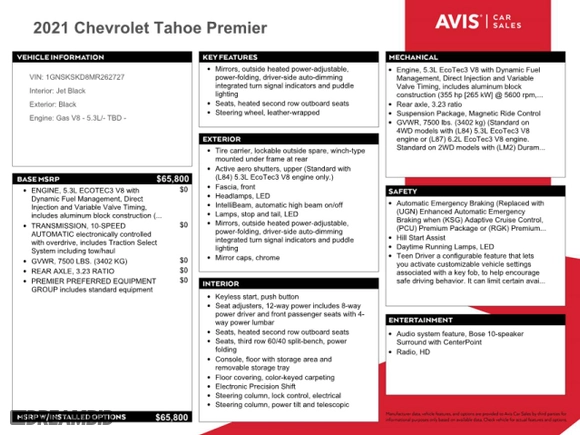 2021 Chevrolet Tahoe Premier with VIN 1GNSKSKD8MR262727, listed as a Copart auction lot 81691874 with 0 mi miles and Non Repairable. Bid and sale history available at carsss.com. Image 13.
