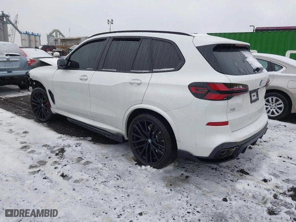 2025 BMW X5 M60i with VIN 5UX33EU03S9X72579, listed as a IAAI auction lot 41502125 with 7,167 mi miles. Bid and sale history available at carsss.com. Image 3.