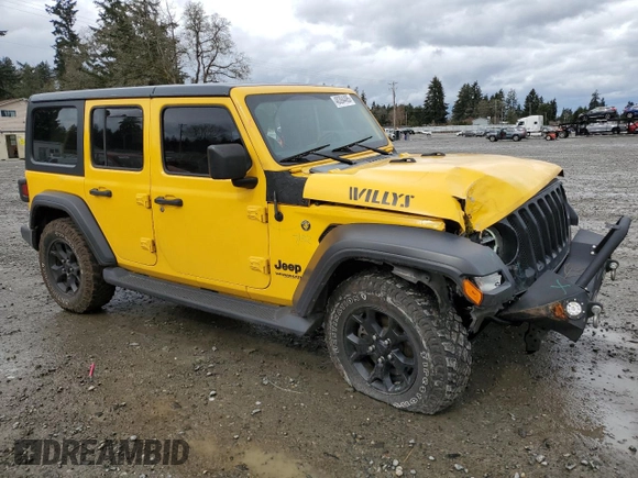 2021 Jeep Wrangler Unlimited Willys с VIN 1C4HJXDG5MW577822, выставлен на аукционе Copart как лот 48394495 с пробегом 72 557 миль миль и Списание • Salvage title. История ставок и продаж доступна на DreamBid. Изображение 4.