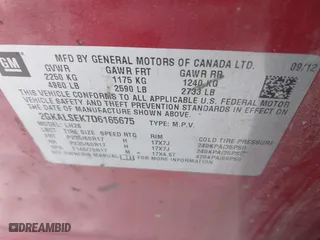 2013 GMC Terrain SLE with VIN 2GKALSEK7D6165675, listed as a IAAI auction lot 41310906 with 146,311 mi miles. Bid and sale history available at carsss.com. Image 9.