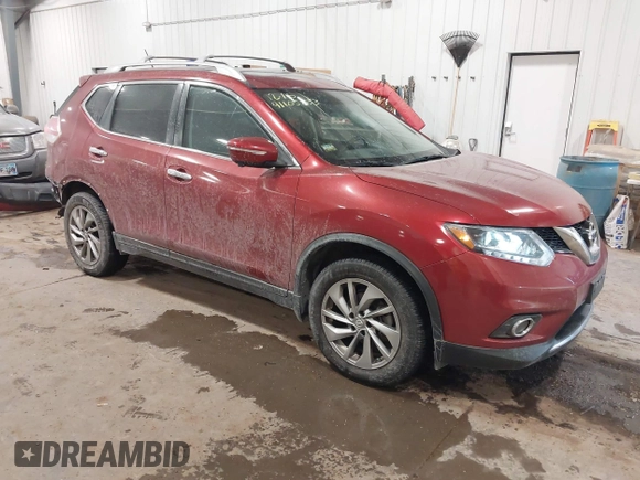 2015 Nissan Rogue SL with VIN 5N1AT2MV8FC754666, listed as a IAAI auction lot 41105253 with 74,547 mi miles. Bid and sale history available at carsss.com. Image 1.