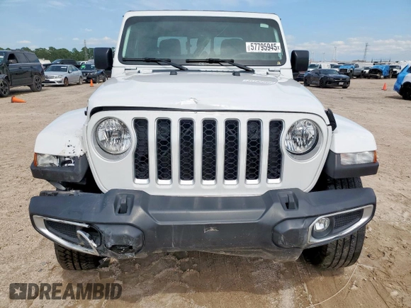 2023 Jeep Gladiator Overland z VIN 1C6HJTFG0PL514615, wystawiony jako Copart lot #57795945 z przebiegiem 32 427 mil mil oraz Czysty tytuł • Clean title. Historia ofert i sprzedaży dostępna na DreamBid. Obrazek 5.