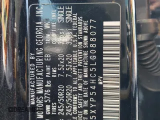 2020 Kia Telluride SX with VIN 5XYP54HC5LG088077, listed as a Copart auction lot 58829845 with 79,332 mi miles and Salvage title. Bid and sale history available at DreamBid. Image 14.