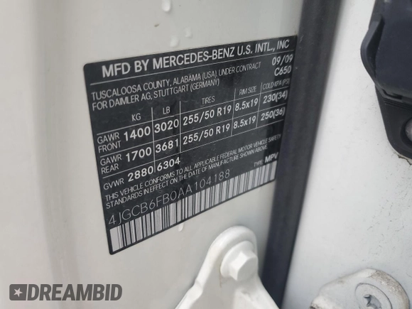 2010 Mercedes-Benz R with VIN 4JGCB6FB0AA104188, listed as a Copart auction lot 49900125 with 48,280 mi miles and Clean Title. Bid and sale history available at DreamBid. Image 14.