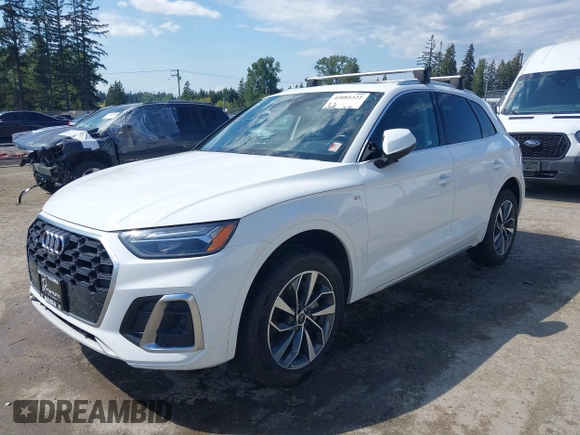 2022 Audi Q5 S line Premium Plus with VIN WA1EAAFY9N2112369, listed as a IAAI auction lot 42085322 with 58,303 mi miles and . Bid and sale history available at DreamBid. Image 17.