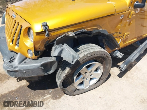 2014 Jeep Wrangler Sport with VIN 1C4AJWAG5EL223883, listed as a IAAI auction lot 42002814 with 134,361 mi miles and . Bid and sale history available at carsss.com. Image 6.