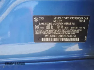 2015 BMW 3 Series 335i xDrive with VIN WBA3B9G58FNR93124, listed as a Copart auction lot 73853504 with 105,967 mi miles and Salvage Title. Bid and sale history available at carsss.com. Image 14.
