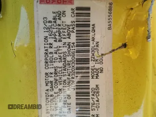 2003 Toyota MR2 z VIN JTDFR320X30066154, wystawiony jako Copart lot #88558225 z przebiegiem Nie podano mil oraz Szkoda całkowita • Salvage title. Historia ofert i sprzedaży dostępna na DreamBid. Obrazek 12.