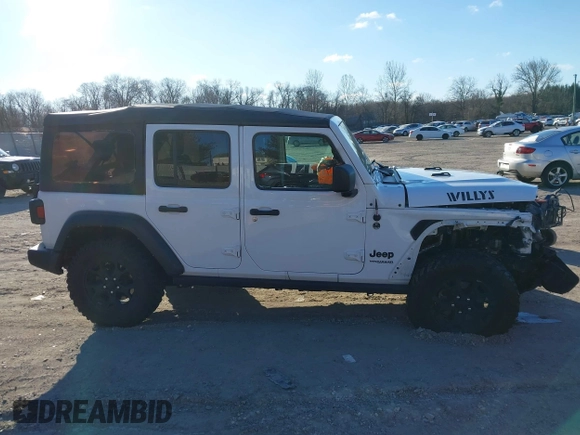 2021 Jeep Wrangler Unlimited Sport S with VIN 1C4HJXDG5MW697149, listed as a IAAI auction lot 41642386 with 71,253 mi miles. Bid and sale history available at carsss.com. Image 13.