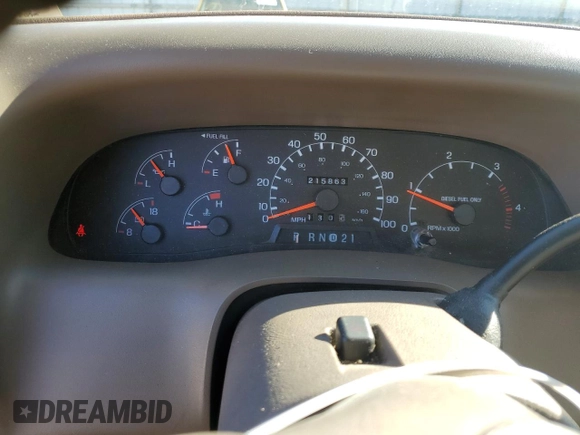 1999 Ford F-350 XL with VIN 1FTSW31F0XEB99947, listed as a Copart auction lot 84993924 with 215,863 mi miles and Clean title. Bid and sale history available at DreamBid. Image 9.