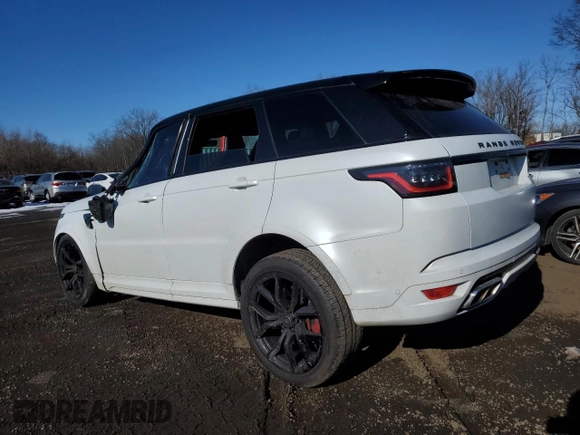 2018 Land Rover Range Rover Sport SVR with VIN SALWZ2SE9JA195721, listed as a Copart auction lot 89152495 with 54,641 mi miles and Salvage Title. Bid and sale history available at carsss.com. Image 2.