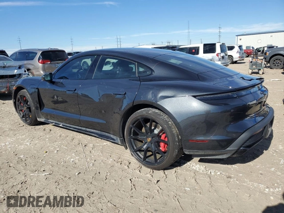 2022 Porsche Taycan GTS with VIN WP0AD2Y16NSA59280, listed as a Copart auction lot 82990084 with 25,308 mi miles and Salvage Title. Bid and sale history available at DreamBid. Image 2.