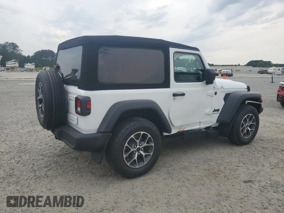 2024 Jeep Wrangler Sport S with VIN 1C4PJXAG3RW368392, listed as a Copart auction lot 52962535 with 9,128 mi miles and Salvage title. Bid and sale history available at DreamBid. Image 3.
