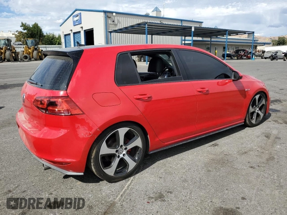 2016 Volkswagen Golf GTI SE with VIN 3VW5T7AU2GM016597, listed as a Copart auction lot 72164374 with 61,789 mi miles and Non Repairable. Bid and sale history available at carsss.com. Image 3.