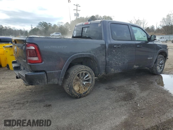 2020 Ram 1500 Laramie with VIN 1C6SRFJM3LN212084, listed as a Copart auction lot 45580665 with 113,962 mi miles and Salvage title. Bid and sale history available at DreamBid. Image 3.