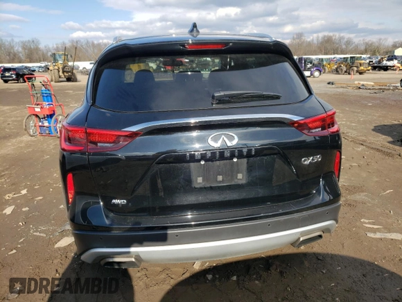 2021 Infiniti QX50 LUXE with VIN 3PCAJ5BB7MF114730, listed as a Copart auction lot 39119333 with 0 mi miles. Bid and sale history available at carsss.com. Image 6.