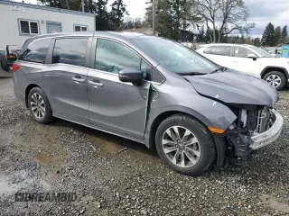 2024 Honda Odyssey EX-L with VIN 5FNRL6H66RB007026, listed as a Copart auction lot 51285525 with 22,382 mi miles and Salvage Title. Bid and sale history available at DreamBid. Image 4.