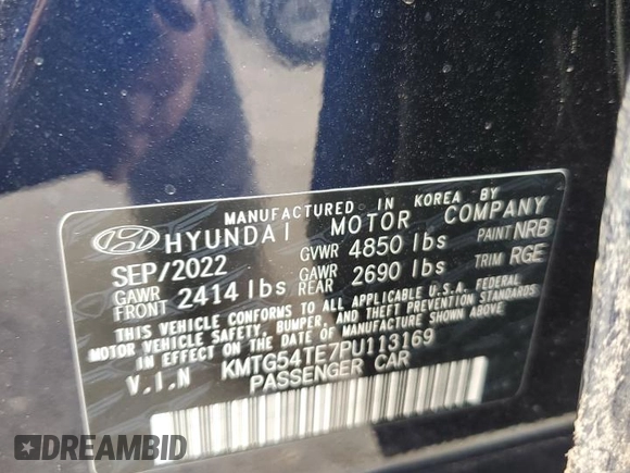 2023 Genesis G70 3.3T with VIN KMTG54TE7PU113169, listed as a Copart auction lot 71008994 with 17,864 mi miles and Salvage Title. Bid and sale history available at DreamBid. Image 13.
